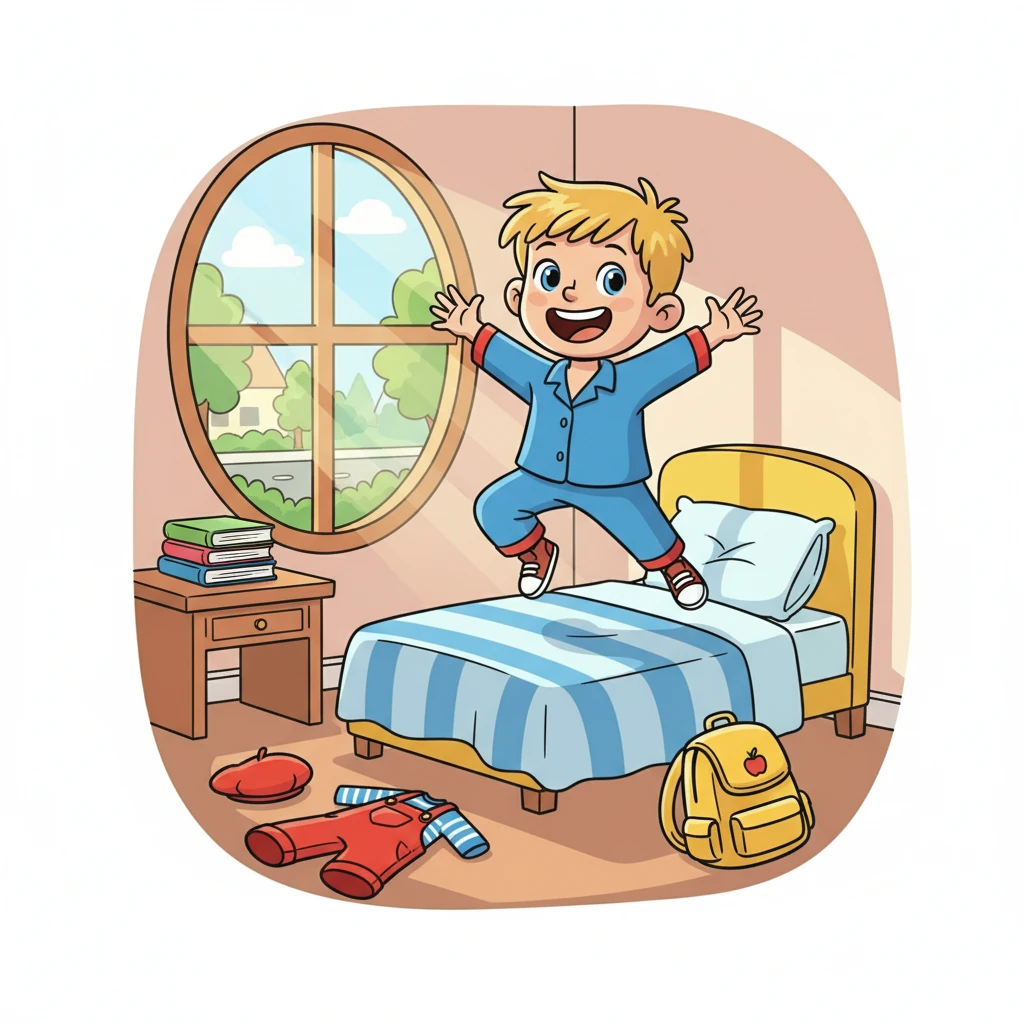 Samuel, un petit garçon aux yeux brillants et aux cheveux en bataille, se réveilla un matin avec une excitation particulière. Aujourd'hui, c'est sa première journée à l'école Beth Aviv ! Il sauta du lit, prêt à vivre une nouvelle aventure.