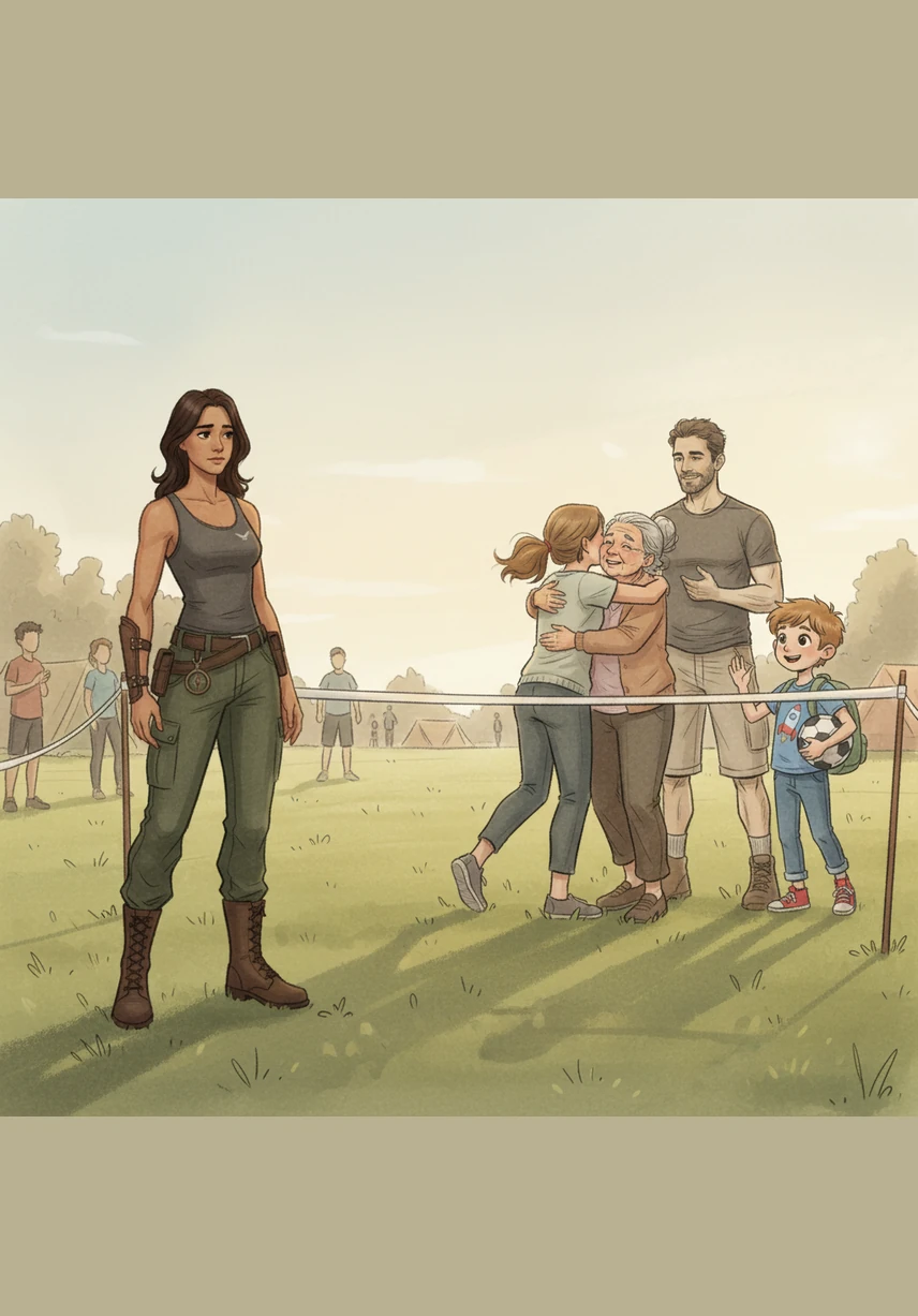 Further down the field, she sees Sarah crossing the finish line and running straight into the warm embrace of her grandmother. Maya pauses for a moment, realizing that for many of her friends, family looks very different from the pictures she sees in her old storybooks.