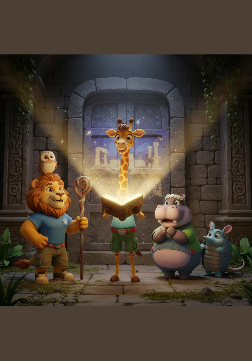 The five friends settle down in the soft grass beneath the sprawling oak tree. They tilt their heads back, their eyes scanning the leaves for any sign of movement or a flash of color among the rustling branches.