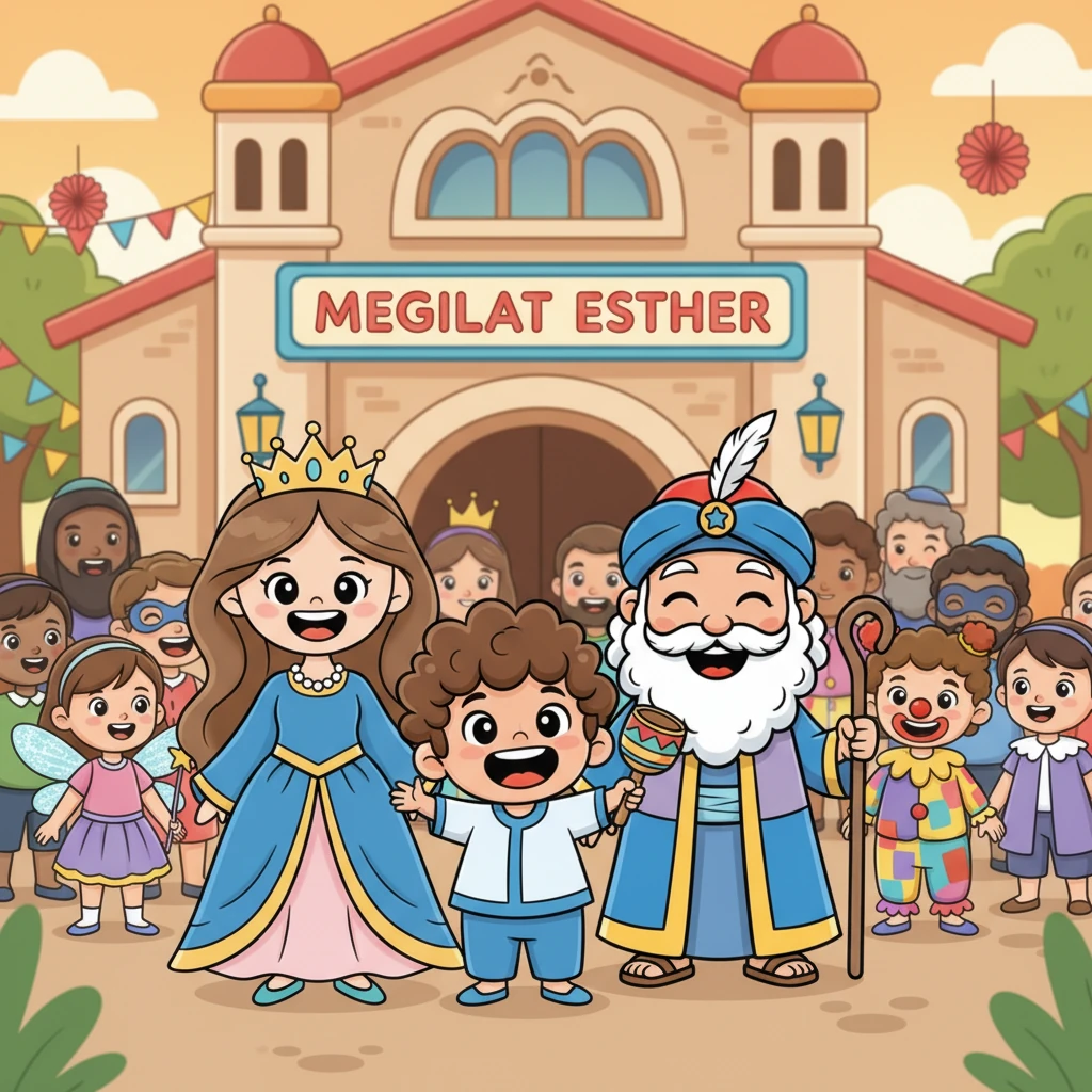 אורי יוצא עם משפחתו לבית הכנסת לשמוע את מגילת אסתר. הוא רואה המון ילדים מחופשים אחרים – פיות, גיבורי על וליצנים מצחיקים. כשמזכירים את המן הרשע, אורי מנער את הרעשן שלו בקול גדול!