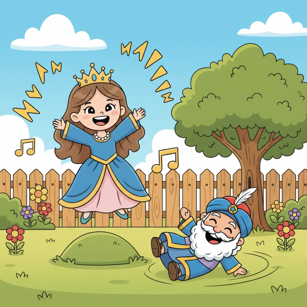 אורי ויונתן מחליטים לשחק יחד בחצר. הם רצים, קופצים ומתגלגלים, כשהם עדיין בתחפושותיהם. צחוקם המתוק ממלא את האוויר, והם נהנים מכל רגע של חברות.