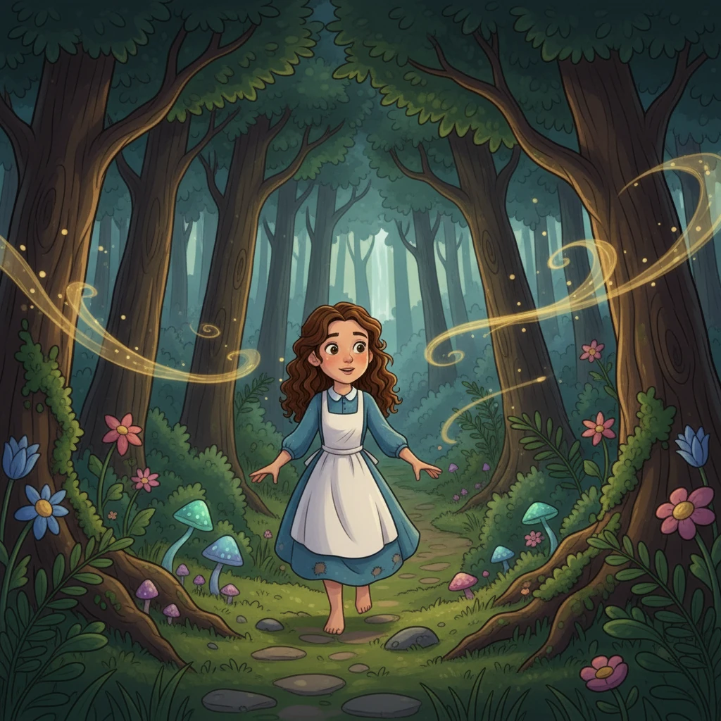 A voz a chamava para uma aventura. Joana, com o coração cheio de curiosidade, decidiu seguir a voz. Ela entrou na floresta, guiada pela promessa de um lugar mágico e desconhecido. A floresta era densa, mas Joana não sentiu medo, apenas entusiasmo.