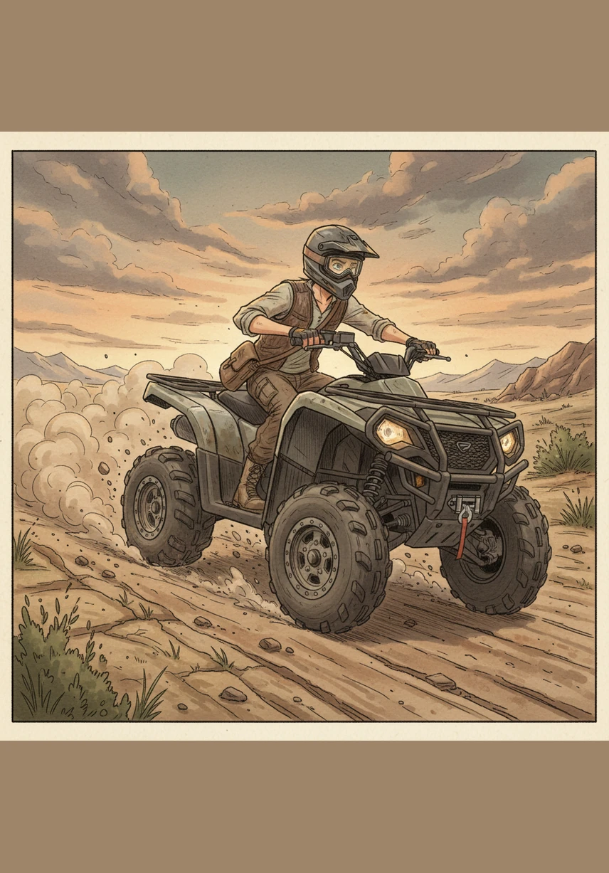 יותם רוכב על הטרקטורון שלו בשבילי עפר מאובקים תחת שמש הקיץ הלוהטת. הרוח מצליפה בפניו והוא מרגיש חופשי לחלוטין, שולט בכלי העוצמתי בביטחון מלא ובאדרנלין שזורם בעורקיו.