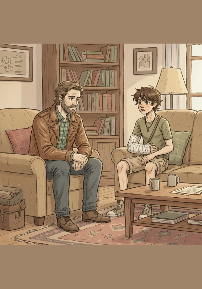 יותם יושב עם הוריו בבית, ידו נתונה בגבס, ומנהל איתם שיחה עמוקה ופתוחה מאי פעם. הוא מגלה שהשיתוף לא החליש אותו, אלא דווקא חיזק את הקשר והביטחון שלו מול משפחתו ומול עצמו.