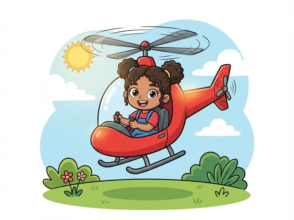 Henrietta whirred to life, her rotors spinning. She took off, her bright red paint gleaming in the sunlight, ready to find the lamb.