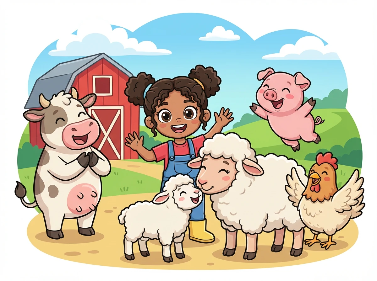 Back at the farm, the lamb was reunited with its mother. The other animals cheered for Henrietta, their new hero.