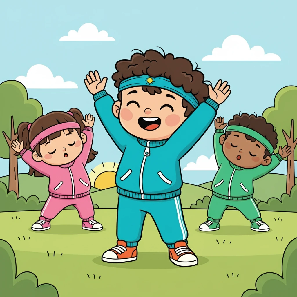 Екі жасар балалар тобы әлі ұйқыдан оянбаған аюлар сияқты созылады. Олар қолдарын жоғары көтеріп, төмен түсіреді, бұл олардың денелерін оятуға көмектеседі.