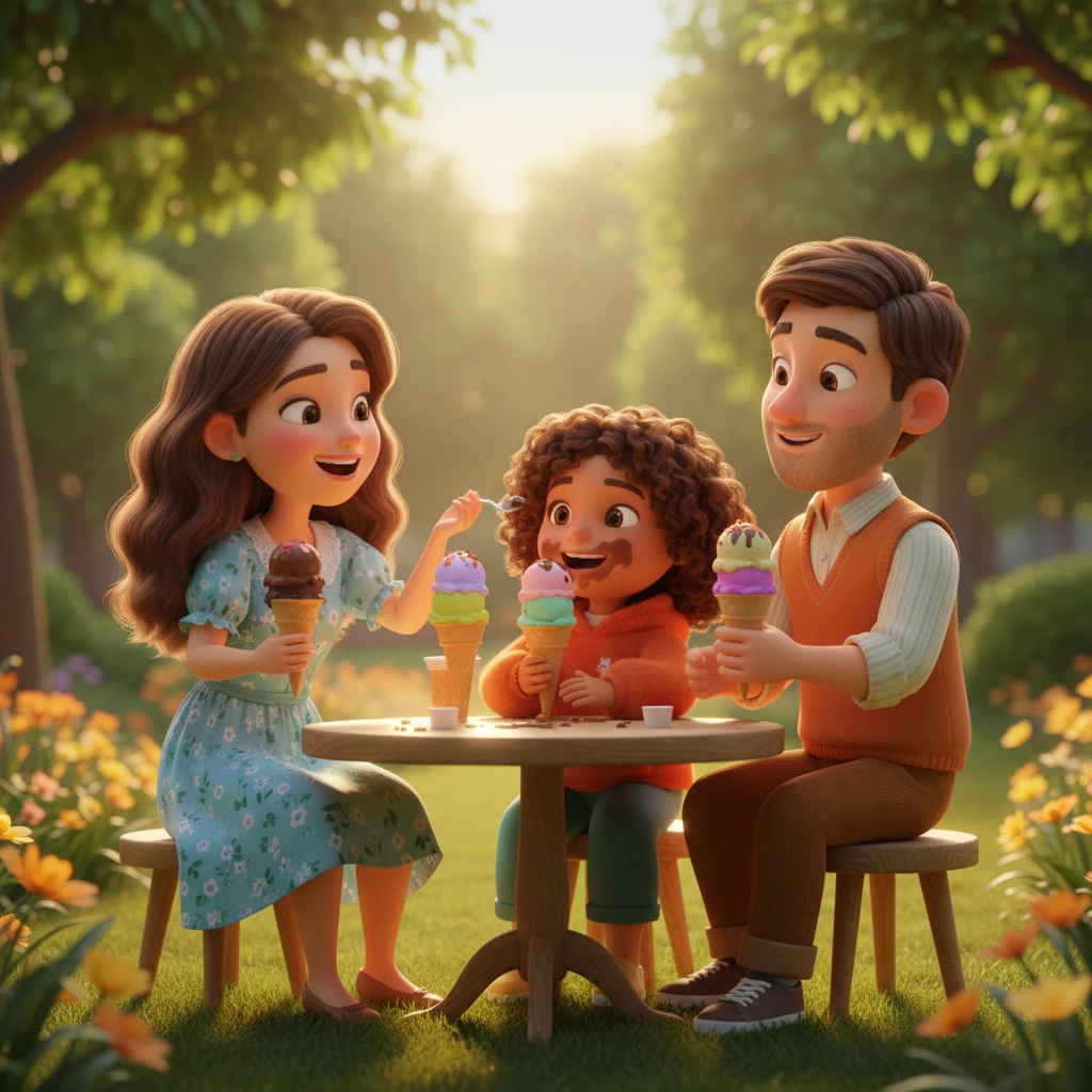 Más tarde, Leo y sus padres compartieron un delicioso helado juntos, riendo y disfrutando del resto del día en el parque. Leo se sentía tranquilo y feliz, sabiendo que había tomado la decisión correcta. Aprendió que la mejor manera de estar seguro es siempre hablar con su familia.