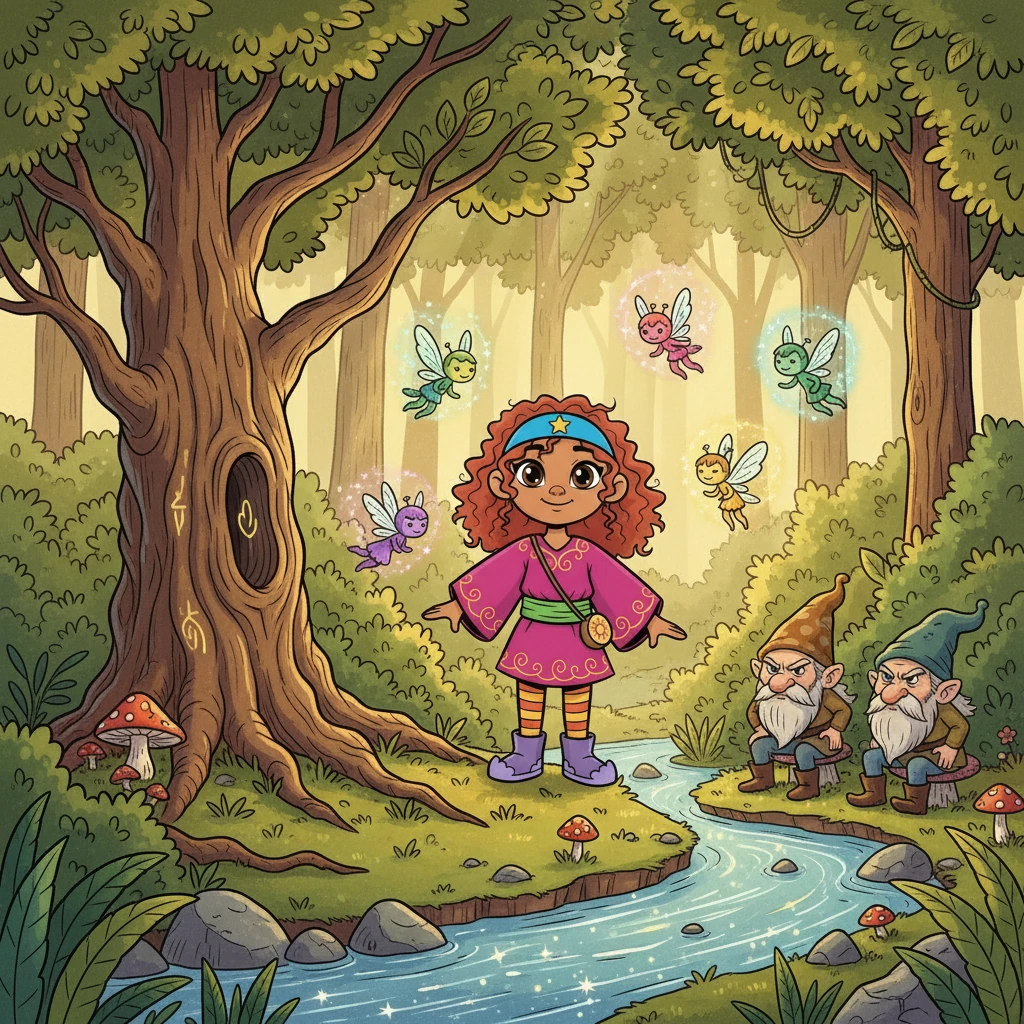 Anya, determined to save the woods, began her quest. She followed the guidance of the oak, venturing deeper into the forest. She encountered playful sprites, grumpy gnomes, and a sparkling stream that whispered of hope.