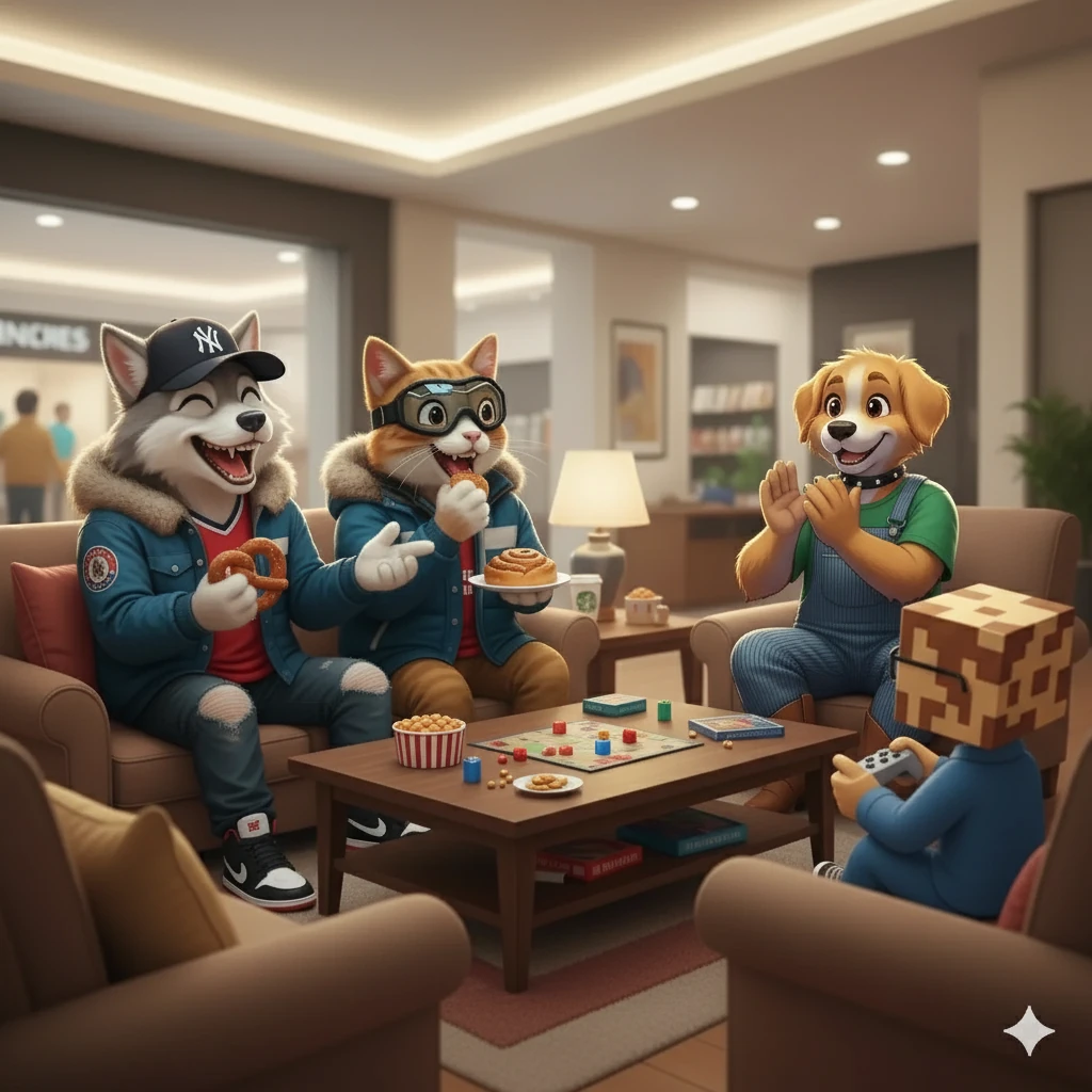 El juego continuó, y aunque no siempre ganaban, la alegría y la amistad eran la verdadera recompensa.  Salvador, Axel, Maverick, Rusty y Pixel celebraron cada momento juntos, repletos de gratitud.