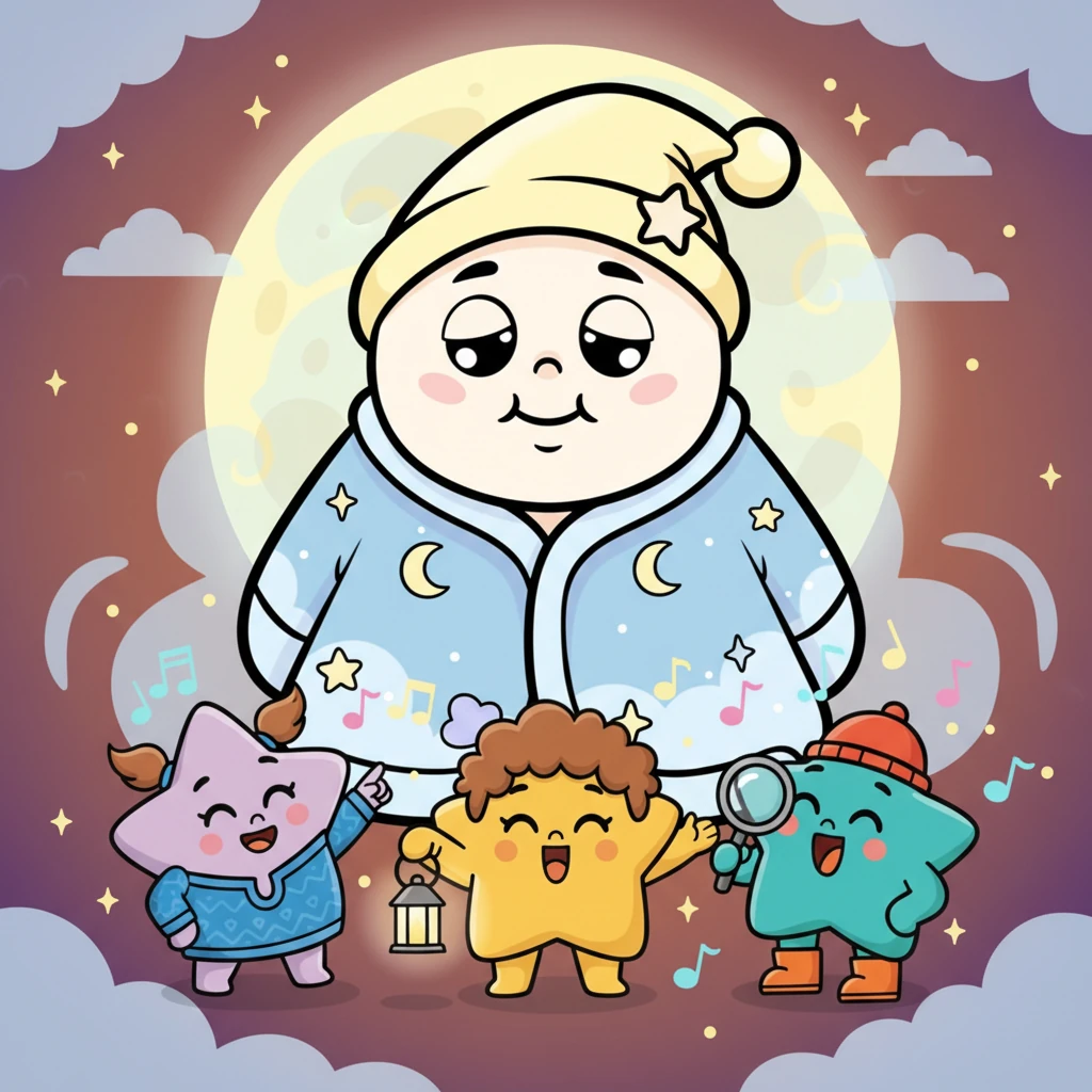 Twinkle had a brilliant idea! "Let's sing her a song! A gentle, encouraging song to help her feel brave and bright!" The three stars joined their voices in a sweet, harmonious hum.