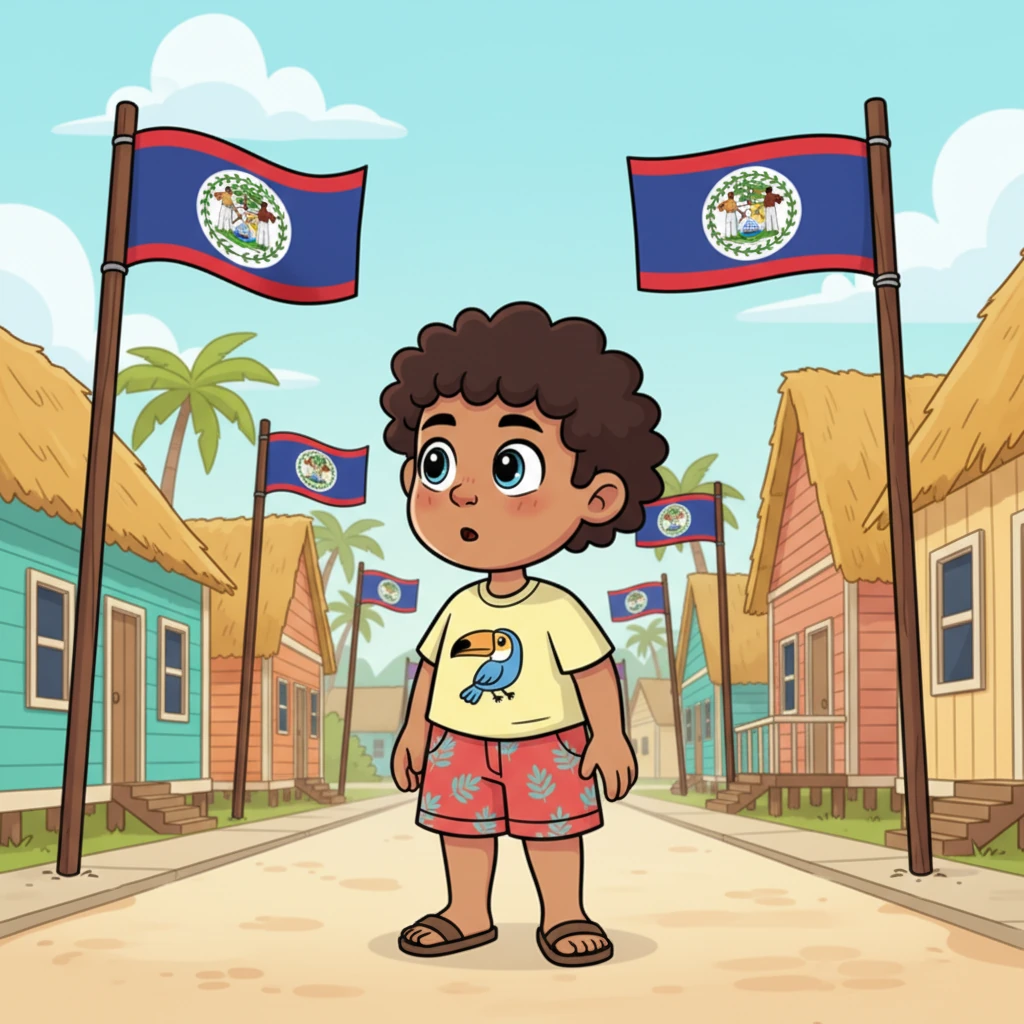 The small Belizean village of Crooked Tree buzzed with excitement. Bright red and blue flags, adorned with the national emblem, fluttered joyfully on almost every lamppost and house. Twelve-year-old Greg, with wide, curious eyes, watched the colorful display, wondering about all the hustle and bustle.