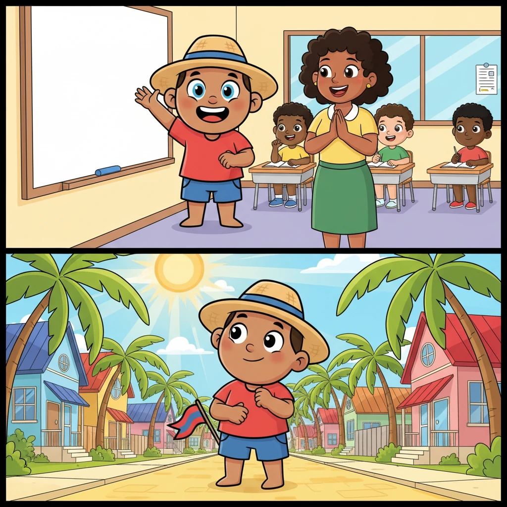 A few days later, Greg confidently raised his hand in class, sharing everything he had learned about Belizean elections. His teacher beamed with pride at his excellent explanation. Walking home under the bright sun, Greg felt a deep sense of understanding and the future promise of his own vote.