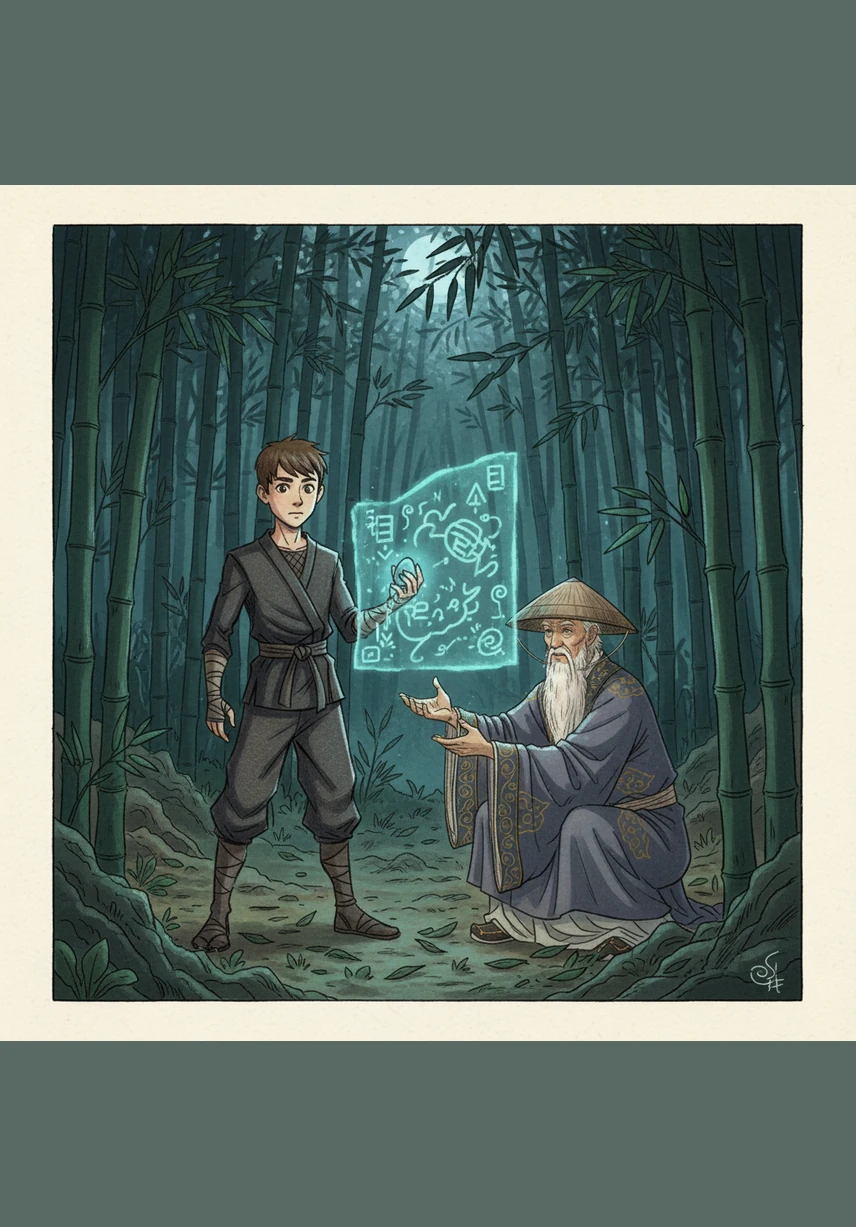 У глибині печери герої побачили велетенського дракона, створеного з живого каменю та густих тіней. Могутня істота нерухомо спала, але від її дихання здригалося саме повітря, наповнюючи простір неймовірною енергією.