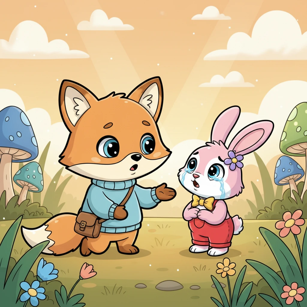 "Hello," Foxy whispered softly, trying not to scare Pip. Pip jumped slightly, then looked up at Foxy with big, teary eyes. "I'm lost," Pip squeaked, a tiny sniffle escaping.