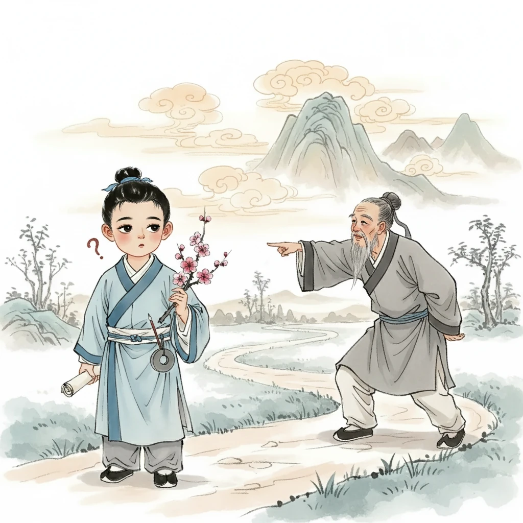 李墨感到疲惫，却又不得不继续前行。 他向一位路过的行人询问：“请问哪里有酒家？” 行人摇了摇头，指向远方。 他的心里充满了对温暖的渴望。