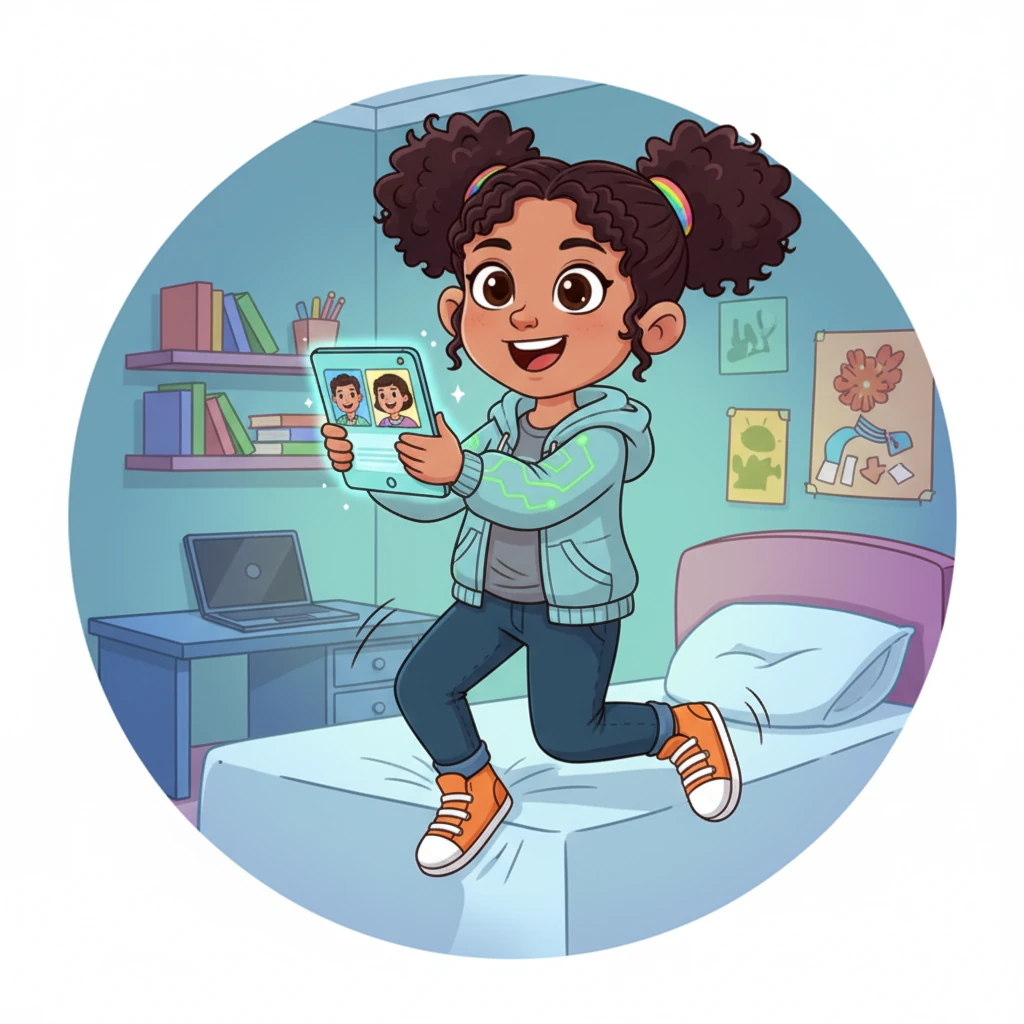 As the lesson ended, Aruzha found herself back in her room, a wide smile on her face. She couldn't wait for her next virtual English adventure!