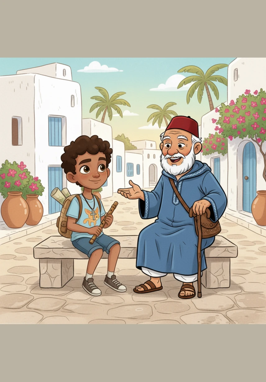 One afternoon, Sami’s grandfather called him over to sit under the cool shade of a blooming jasmine tree. The old man held a weathered wooden chest in his lap, his eyes sparkling with the weight of many memories.