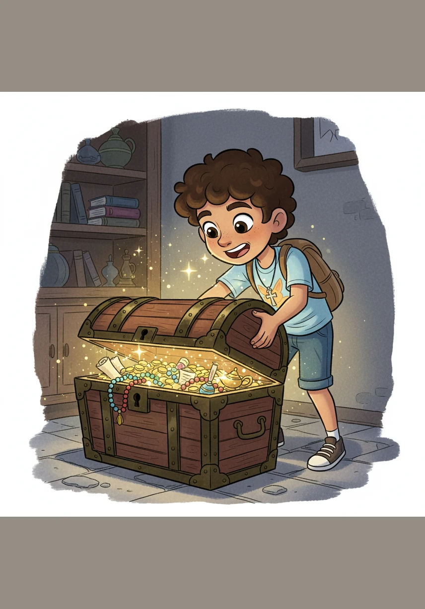 When Sami lifted the lid, he didn't find gold or jewels, but a beautifully embroidered traditional Jebba and a stack of faded black-and-white photographs. The fabric felt soft and heavy with history, smelling faintly of sandalwood and old stories.