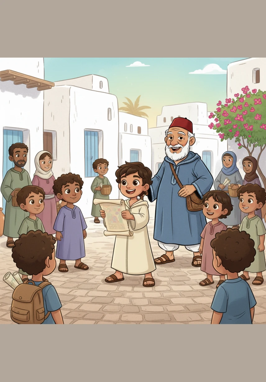 The next morning, Sami couldn't wait to share his discovery with everyone in the village. He realized that these stories weren't just for him to keep hidden, but were meant to be told and remembered by all his friends.