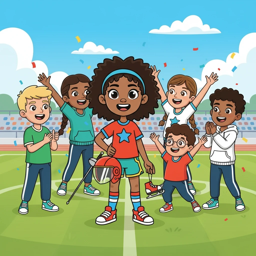 Anya's friends gathered to support her. They cheered her on from the sidelines, offering words of encouragement and sharing her triumphs. She realized that teamwork and friendship make any sport even more fun. They were her constant support system.