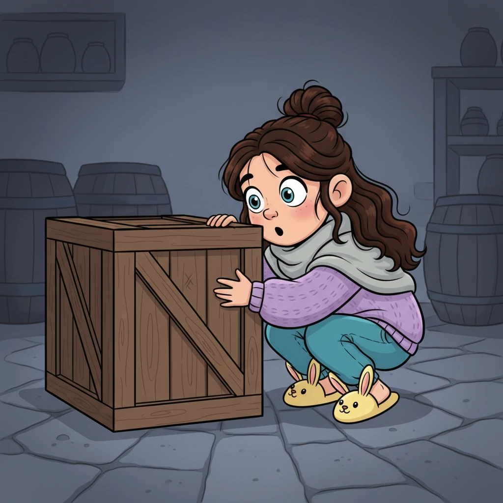 Ao chegar perto, Lúcia encostou a orelha na madeira fria. Ela ouviu pequenos choramingos e um arranhar suave, nada parecido com o que imaginava, mas sim algo pequeno e aflito.