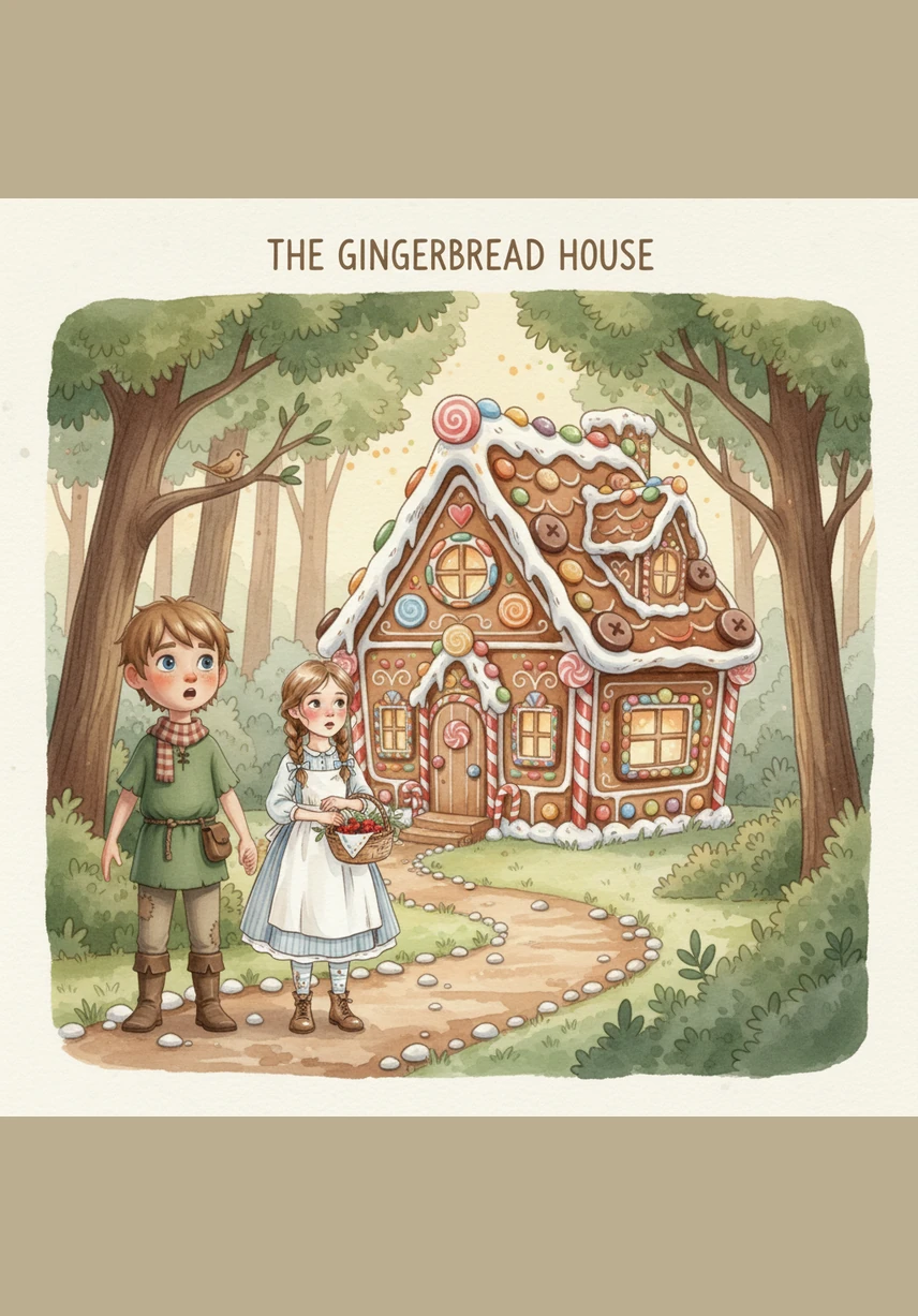 They eventually stumble upon a magnificent house constructed entirely of giant waffles, swirling frosting, and glossy hard candies. Every detail of the candy architecture shines with a delicious 3D luster, inviting them closer.