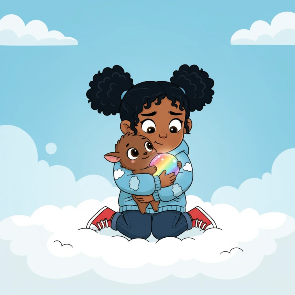 Before Luna returns home, Pip presents her with a smooth, glowing stone that pulses with all the colors of the rainbow. It's a friendship stone, a magical reminder of their incredible adventure and their new bond. Luna hugs Pip goodbye, holding the stone close.