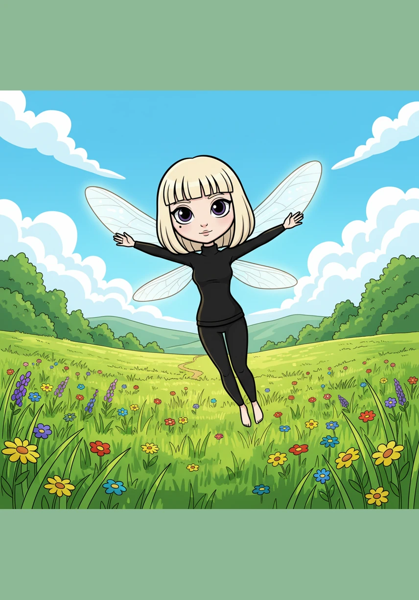 Lili letela ponad rozľahlú letnú lúku, ktorá hrala všetkými farbami od kvitnúcich margarétok, modrých zvončekov a voňavej materinej dúšky. Cítila sa slobodná a zvedavá, čo všetko za obzorom dnes objaví.