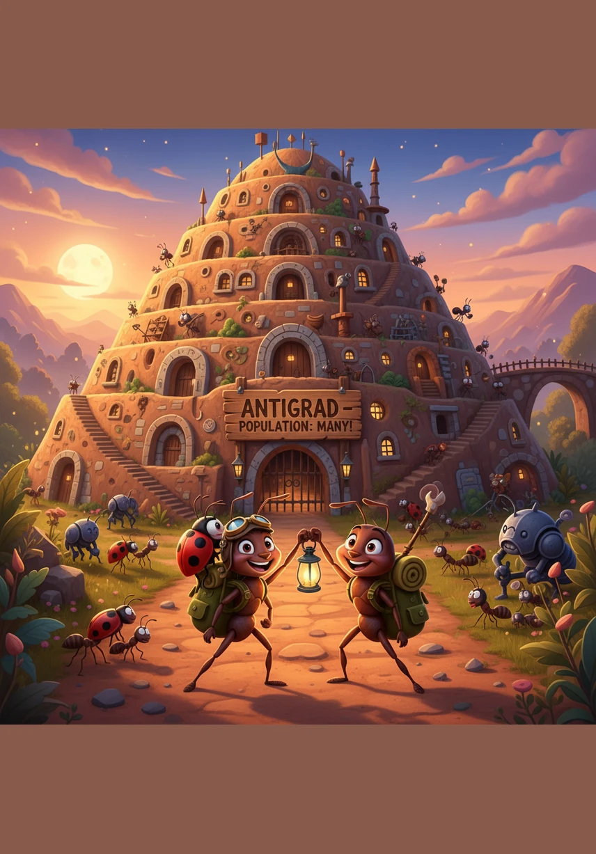 Po dlhej a namáhavej ceste konečne dorazili k veľkému mravenisku, ktoré sa hemžilo stovkami usilovných mravcov. Max hrdo ukázal na svoju novú bodkovanú priateľku, ktorá mu pomohla splniť túto dôležitú úlohu pre celú kolóniu.