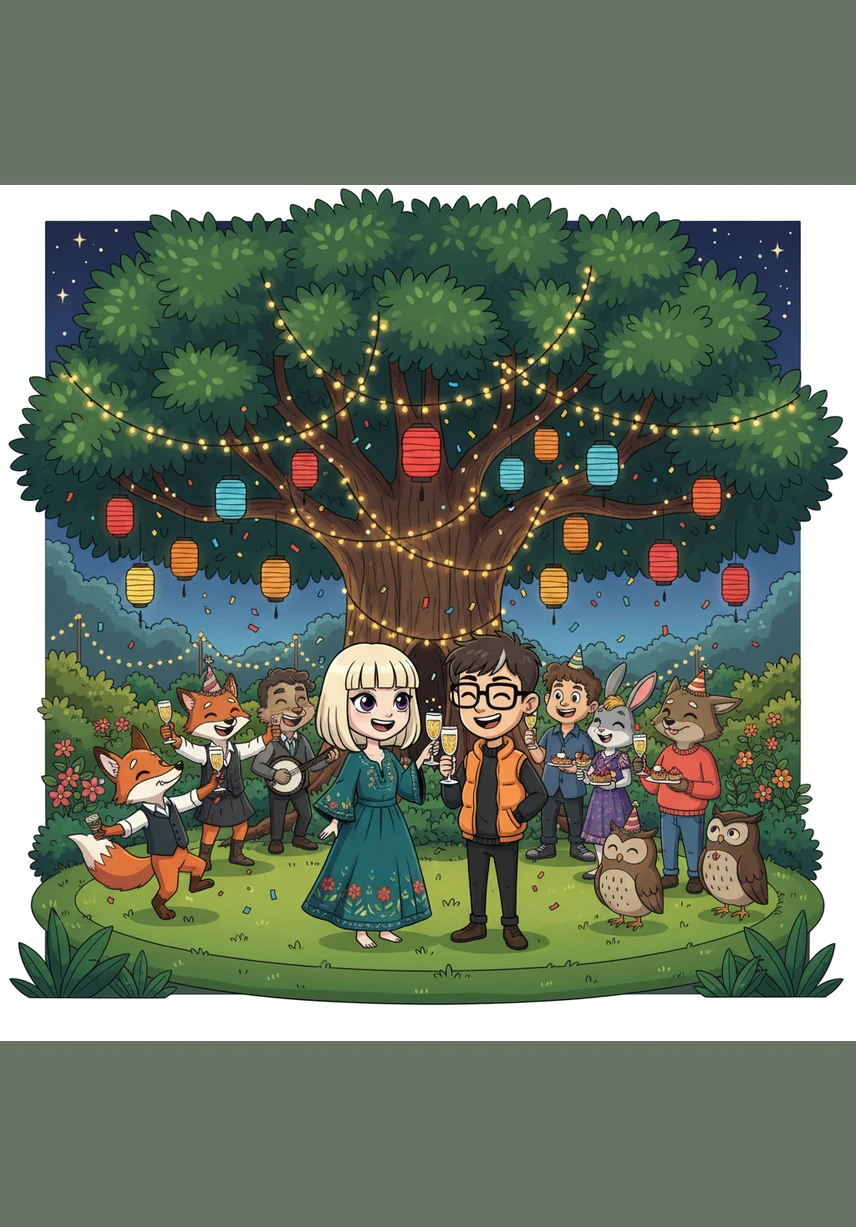 Ostatné mravce ich privítali s veľkou radosťou a pod širokým lopúchom usporiadali malú hostinu na oslavu nového priateľstva. Lili a Max si pochutnávali na sladkom nektáre a tešili sa z toho, že spoločne zvládli veľkú prekážku.