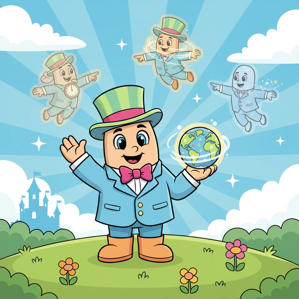 Regele Indicativ, zâmbind, le-a explicat tuturor că puterea sa specială venea de la loialii săi companioni: Timpurile. El putea arăta dacă o acțiune se petrecea acum, s-a petrecut deja sau se va petrece în viitor. Timpurile erau ca niște ajutoare magice, gata oricând să dea viață acțiunilor.