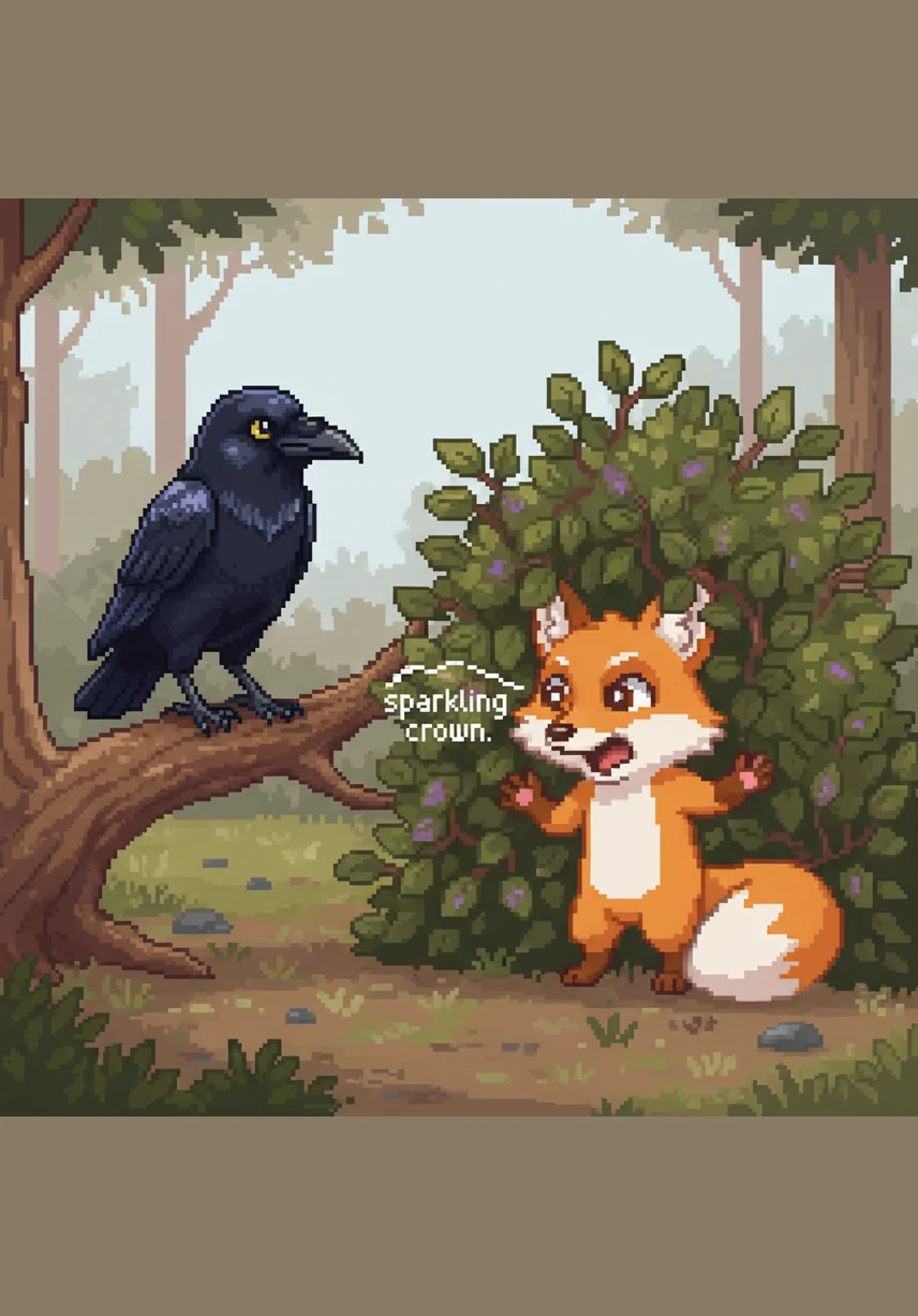 Felix then pretended to find something even more amazing hidden in a nearby bush, gasping loudly in fake excitement. He poked his head into the leaves and whispered about a sparkling crown he had discovered on the ground.