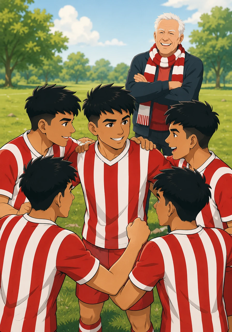 The next day, Leo joined the neighborhood team for a tryout, feeling the rough grass beneath his boots and the warm camaraderie of his new peers. He wasn't just a face in a crowd of glory-hunters anymore; he was a vital part of a family that valued hard work.