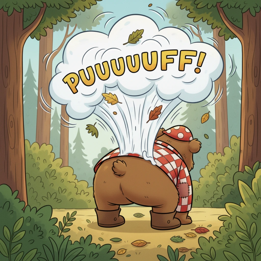 Mit einem lauten 'PUUUUUFFF!' entwich ein riesiger Furz aus Big Boos Po. Die Blätter um ihn herum wirbelten in einem kleinen Windstoß hoch.