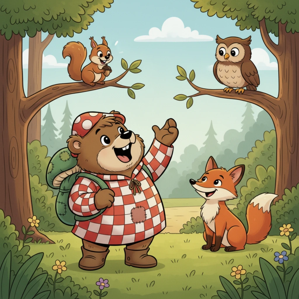 Doch dann kamen weitere Tiere, angezogen von dem ungewöhnlichen Geräusch. Ein Eichhörnchen, ein Fuchs und sogar eine Eule schauten ihn amüsiert an.