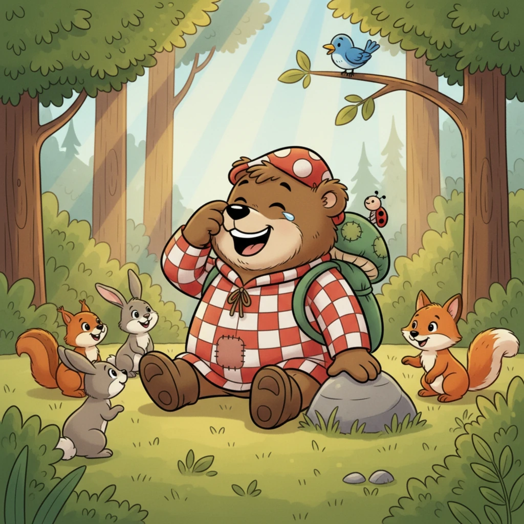 Big Boo merkte, dass die Tiere nicht böse waren, sondern nur neugierig. Er musste selbst lachen, als er an den lauten Furz dachte.