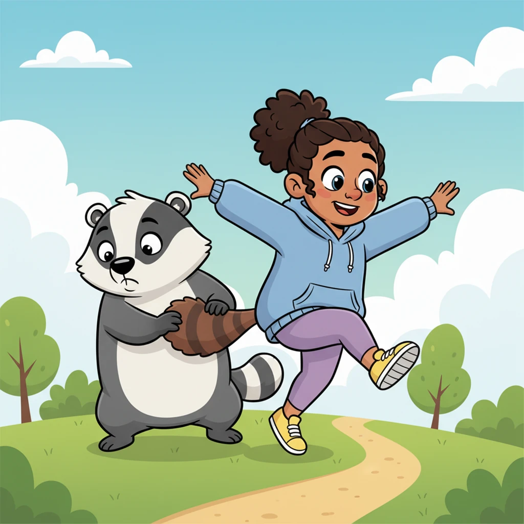 Close behind, Barnaby the badger lumbered, his striped face often looking worried. He always held tightly to Pip's tail with one paw, or sometimes a small corner of her scarf, making sure she never strayed too far. Pip often felt a gentle tug, even when she wanted to leap.