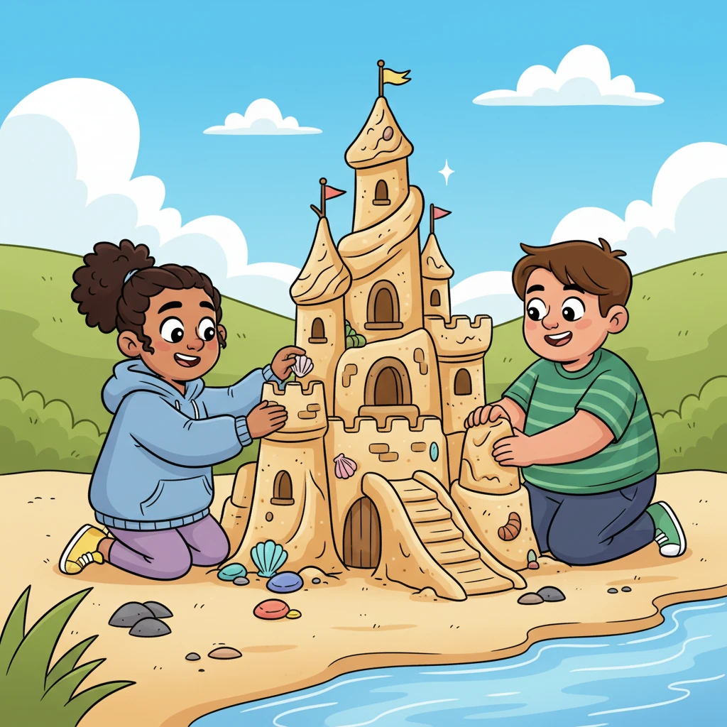 Soon after, Pip and Barnaby were building the most magnificent sandcastle by the sparkling creek, each adding their own special touches. Barnaby still loved Pip dearly, but now understood that true friendship meant trust and freedom, allowing both their spirits to shine brightly, together and apart.