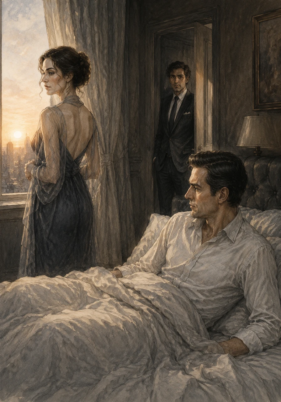 Helena stands by the window as the sun rises, watching her husband wake up to a world that has been irrevocably changed without his knowledge. She knows the silence is no longer a peace, but a ticking clock waiting for the truth to shatter everything.