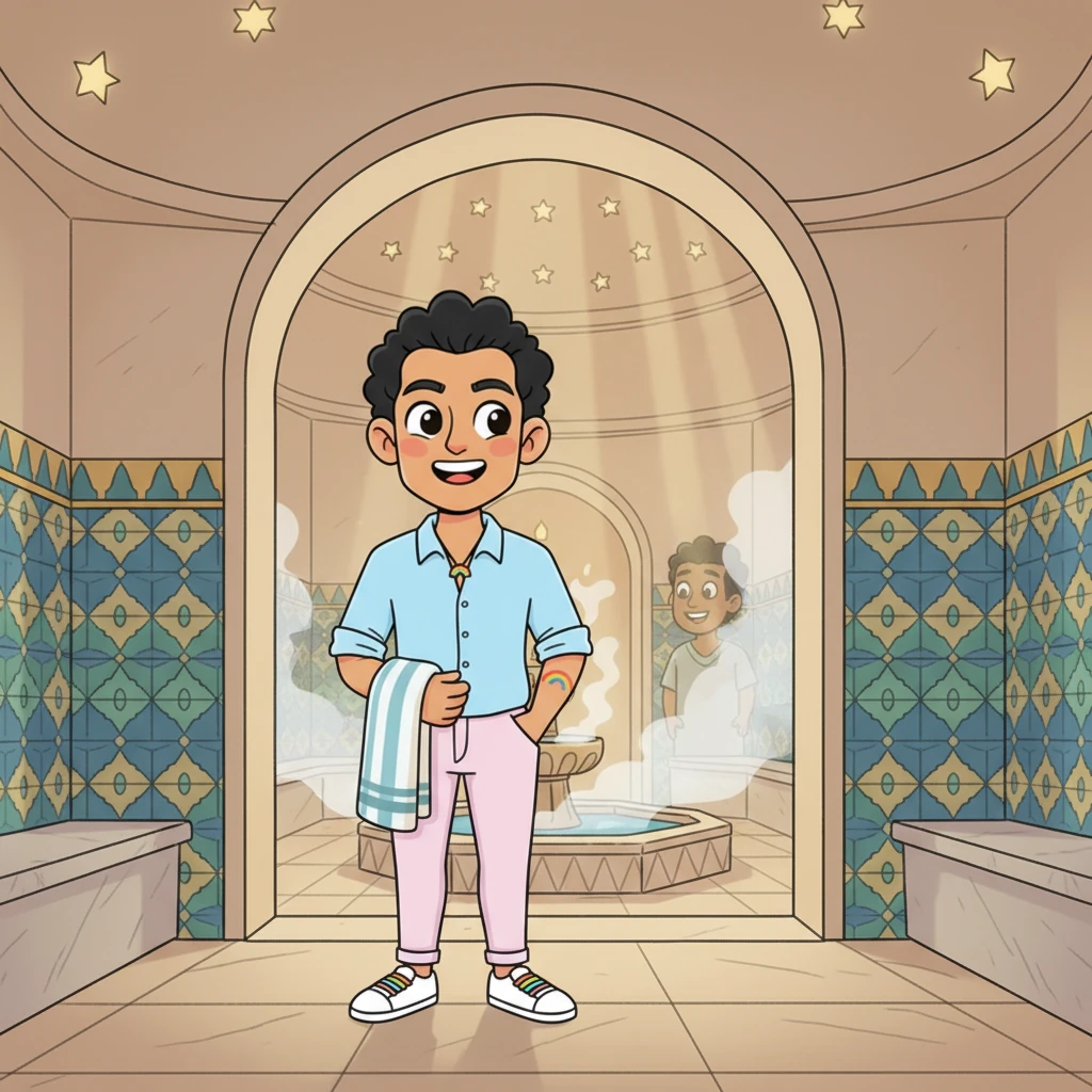 Après quelques échanges de messages enthousiastes, ils décident de se rencontrer dans un lieu emblématique de détente et de tradition : un hammam. L'idée d'un rendez-vous aussi intime et exotique ajoute une couche de mystère et d'excitation à leur future rencontre.