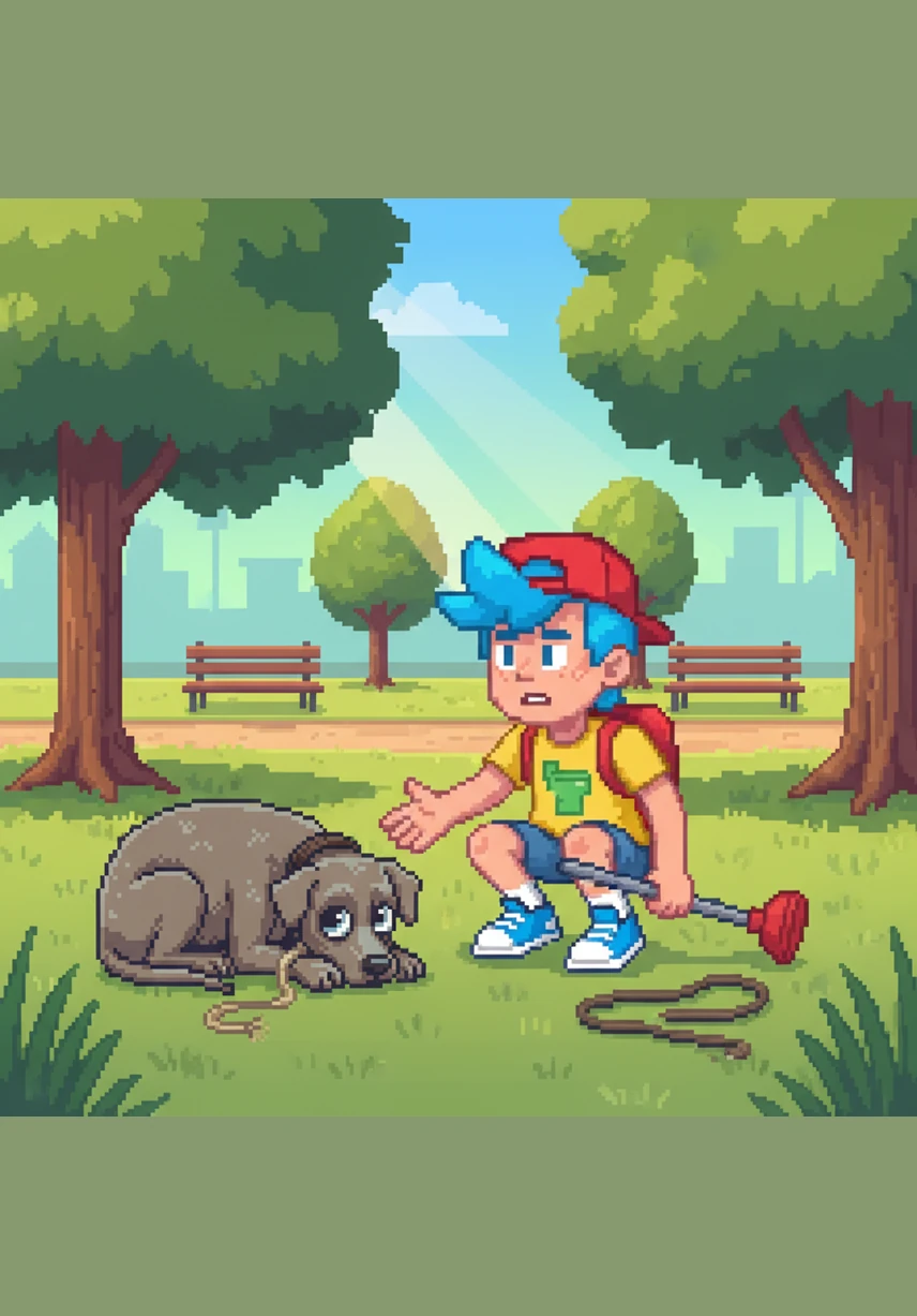 Steve wanders into the local park, seeing groups of people talking and laughing without a single phone in sight. He tries to greet them, but his tongue only knows the language of memes, and they look at him with pitying confusion.