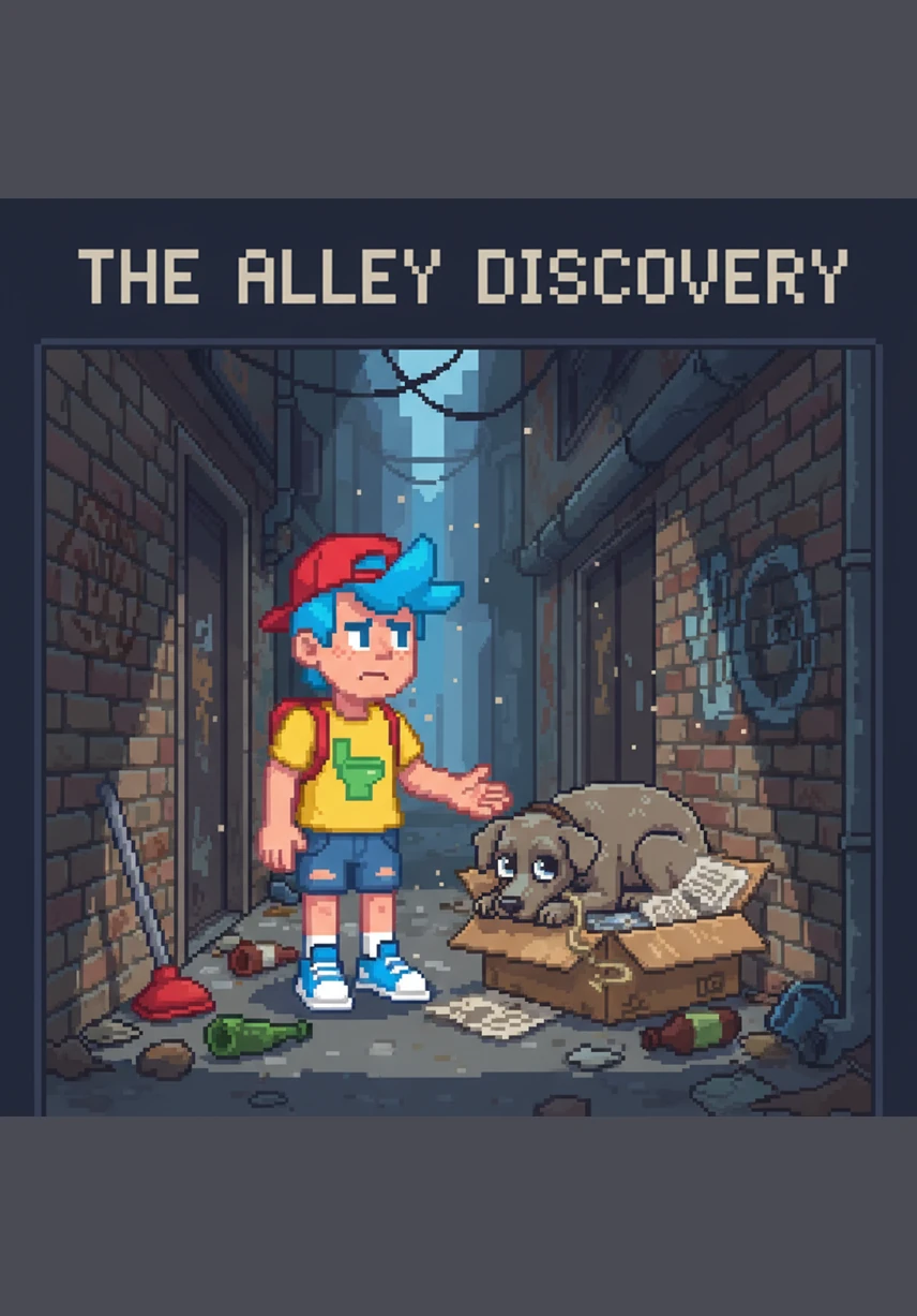 He discovers an old polaroid tucked inside his dusty wallet from a time before the brainrot took hold of his soul. In the photo, he is laughing with Buster, his face natural and his eyes bright with a happiness that no filter could ever replicate.