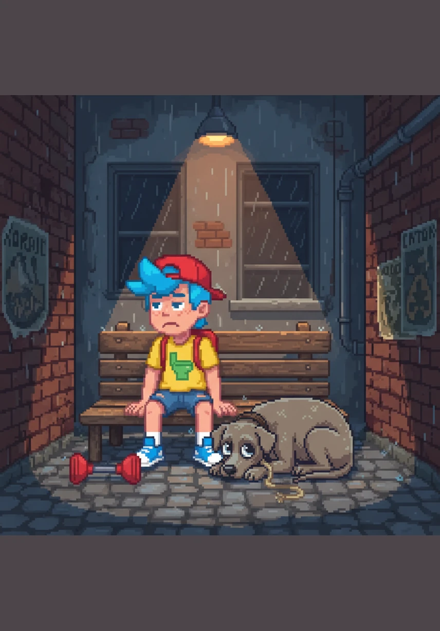 Steve sits alone on a cold park bench as the sun sets, finally realizing that his aura was just a flicker of blue light. He sobs quietly, the nonsensical slang of his past echoing in his head like a cruel joke he no longer finds funny.