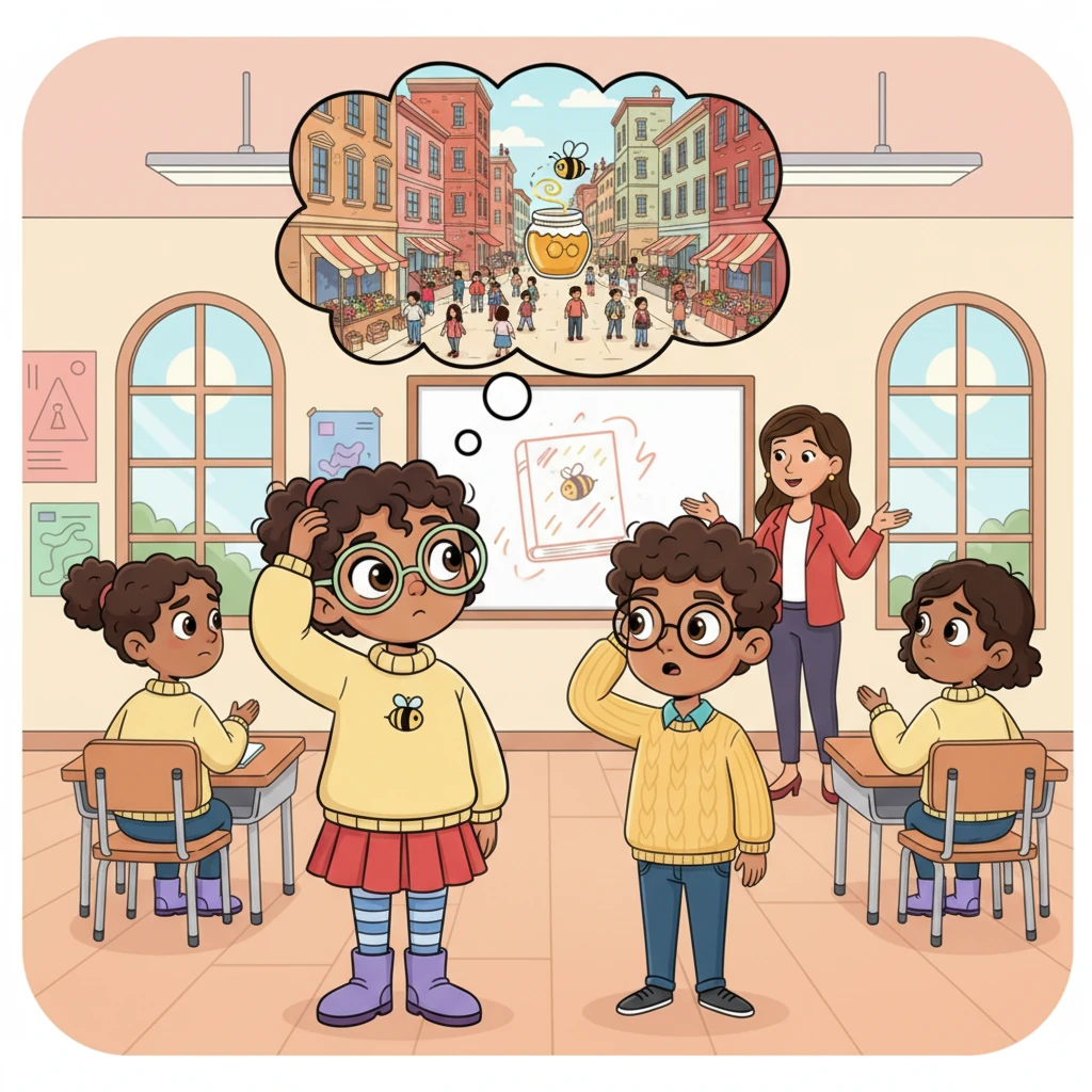 Some students exchange puzzled glances, scratching their heads as Mrs. Gable explains the setting: a gritty, bustling town. Lily imagines old brick buildings and busy market stalls, a world very different from her own. The title itself sounds intriguing, like a sweet secret waiting to be discovered.