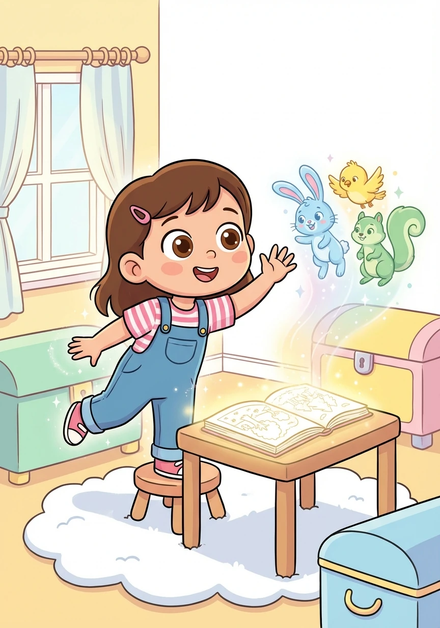 With a final wave to her new friends, Callie felt herself growing back to her normal size. She was back at her desk, her coloring book glowing softly. She knew this was just the beginning of her magical coloring adventures.