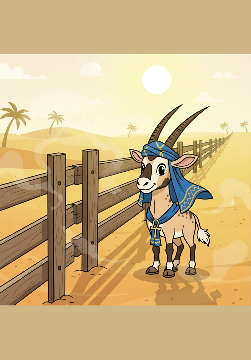 Odie tried to find a way through the barrier, but the fence seemed to go on forever. He felt tired and sad as the heat rose. Without access to water, the Ghost of the Desert began to lose his legendary strength.