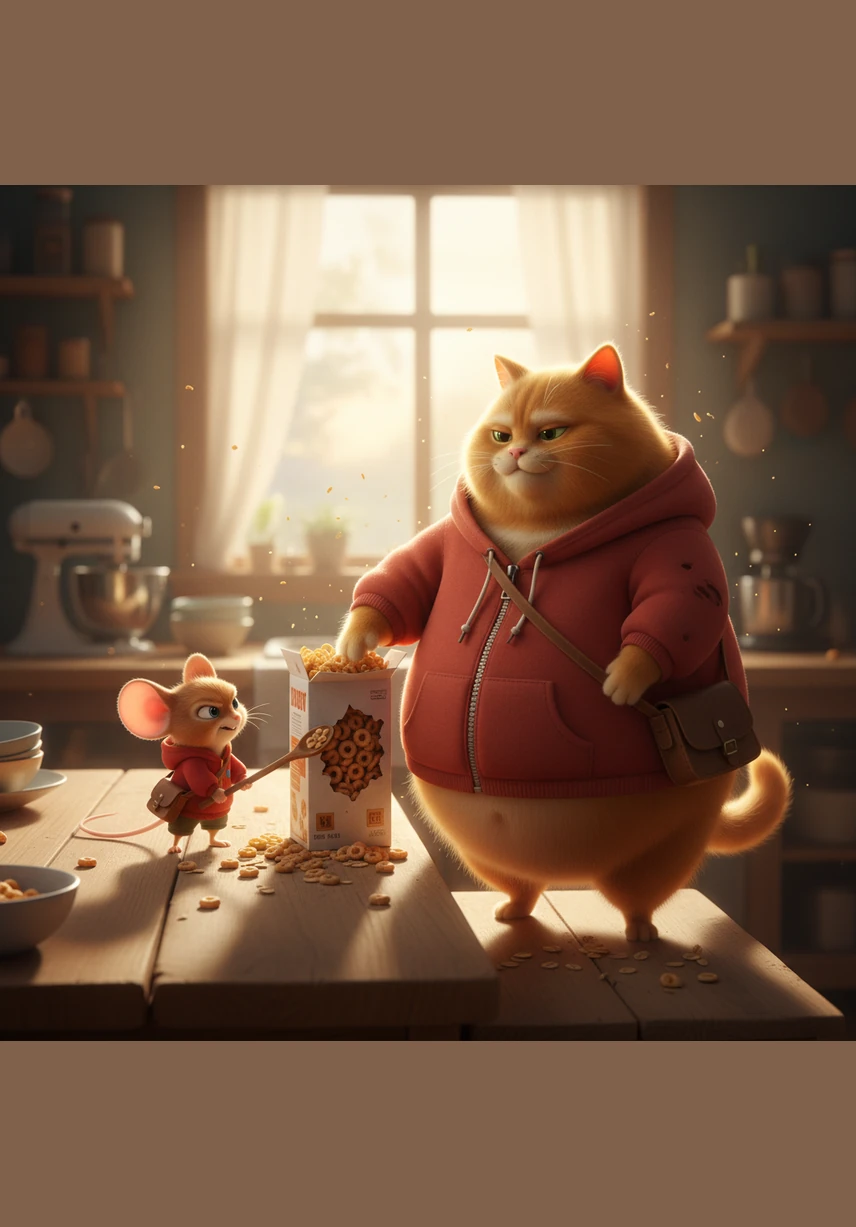 Billo loved to puff out her chest and parade around the kitchen, showing off her strength to intimidate the other small creatures. She truly believed that being big and heavy meant she was the most powerful.