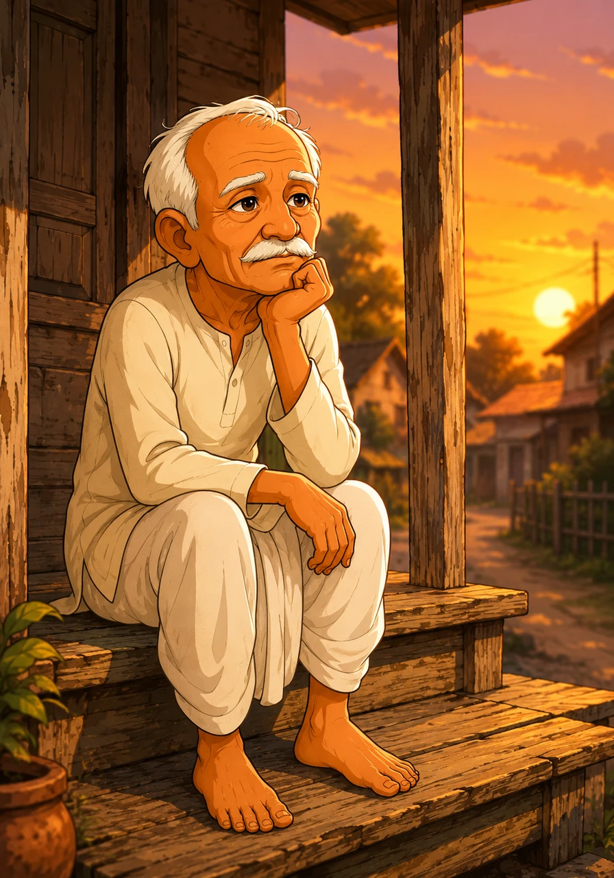 Despite the joy of his secret giving, Dada sat on his porch looking just a little bit wistful and sad. He couldn't help but wonder why, after such an incredible, heartwarming adventure, no one had thought to like and subscribe to his beautiful life story yet.