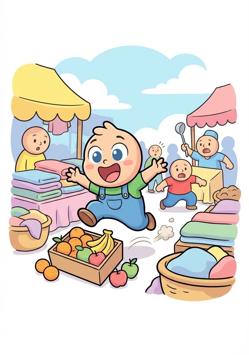 A chase ensued! G. Tee, surprisingly nimble, weaved through crowded markets and narrow alleyways. It was chaotic, but he was having the time of his life.
